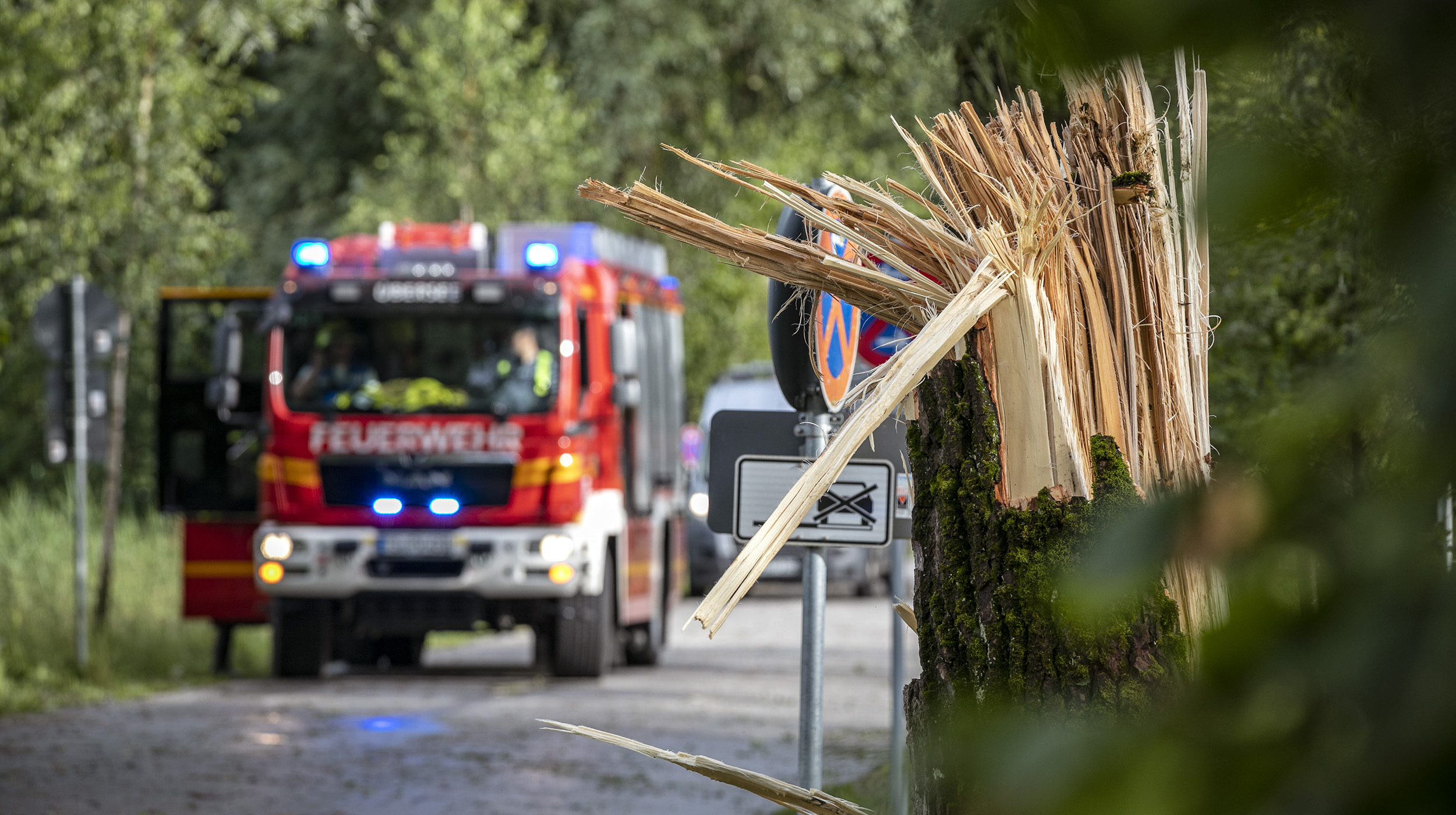 Rund 80 Einsätze zur Beseitigung von Unwetterschäden hatten die Feuerwehren südlich des Chiemsees nach Durchzug einer Gewitterzelle mit Starkregen und Sturmböen zu bewältigen.